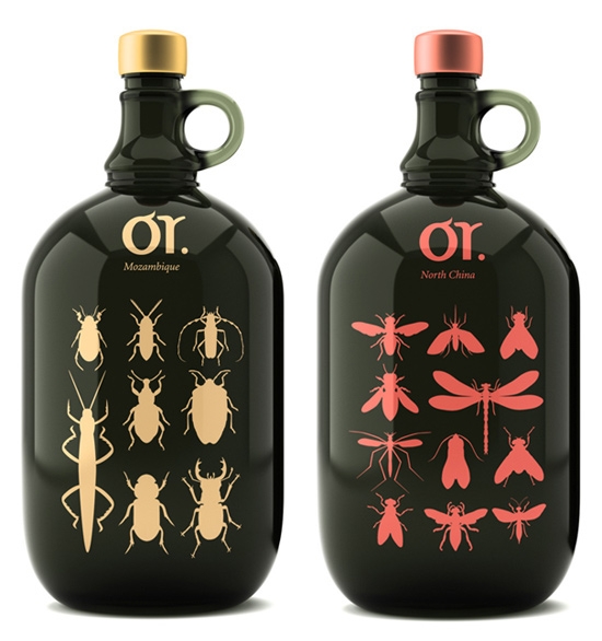 莫斯科昆蟲“或葡萄酒”品牌包裝設計，不過看起來有點恐怖