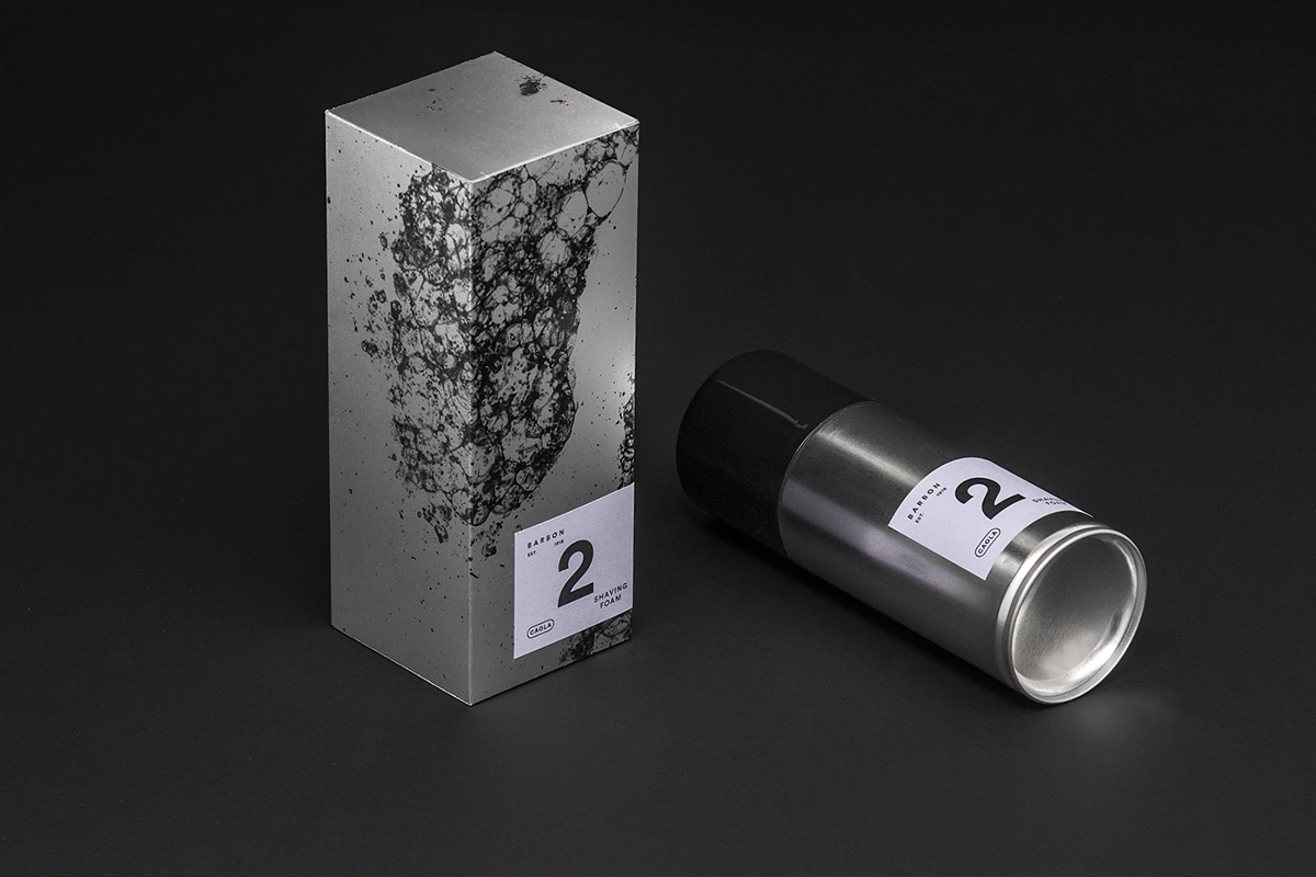 男士剃須系列產品包裝設計，包括全套的護膚化妝品
