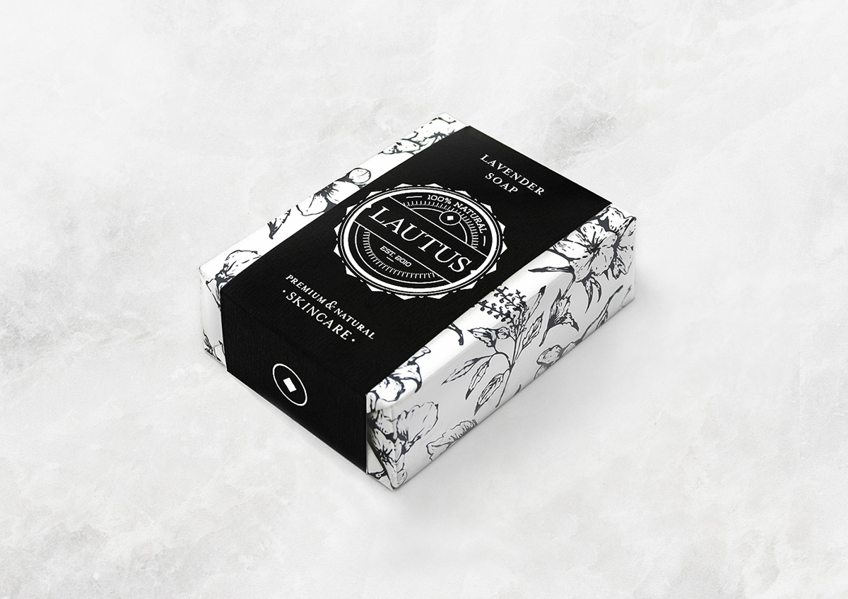 化妝品護膚產品包裝設計— 百分之百天然手工皂，沐浴露和洗滌液品牌包裝設計