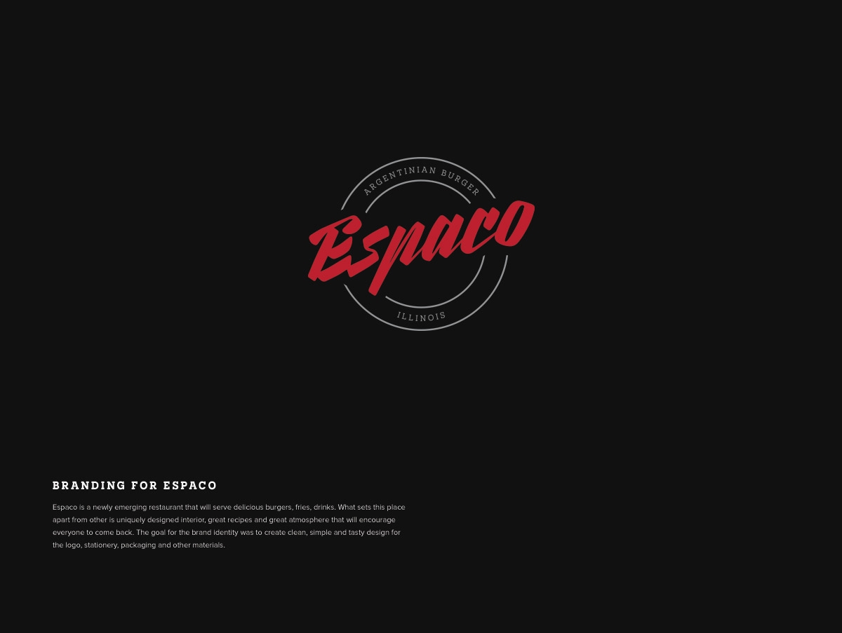 Espaco漢堡、薯條和飲料西餐店品牌包裝設計