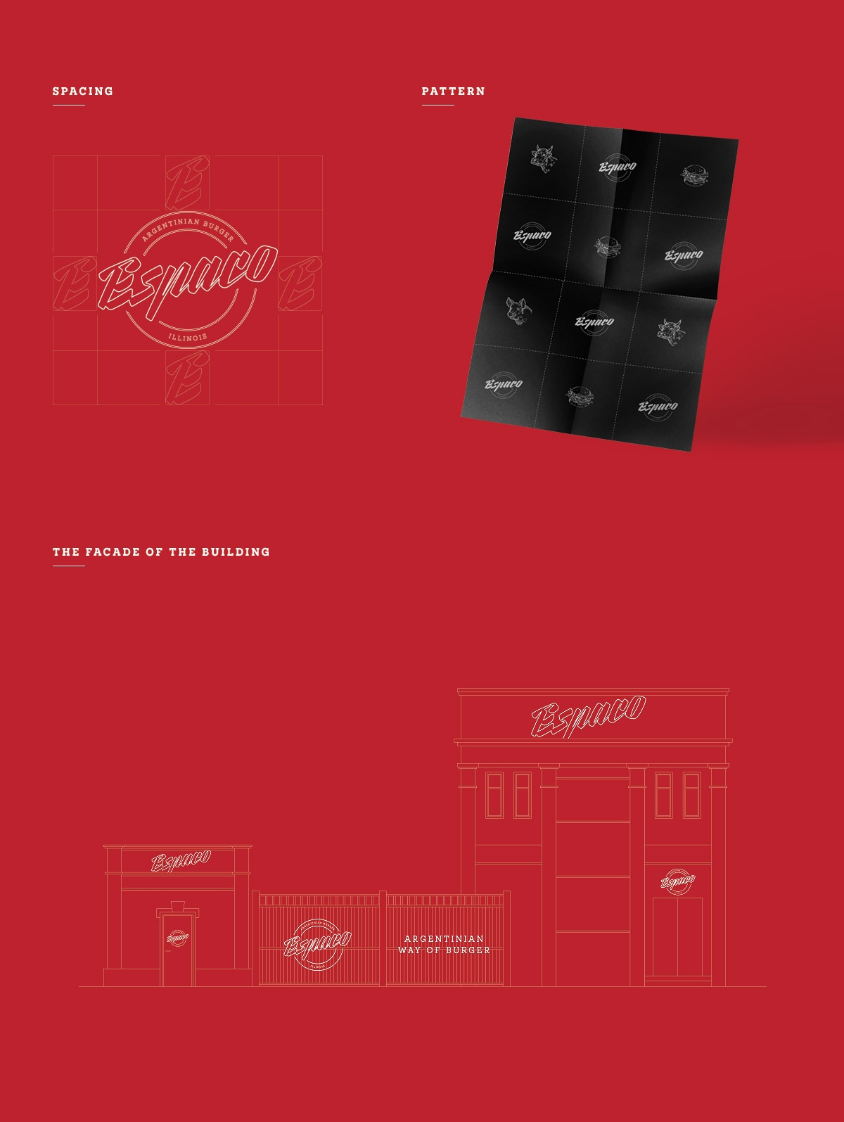 Espaco漢堡、薯條和飲料西餐店品牌包裝設計