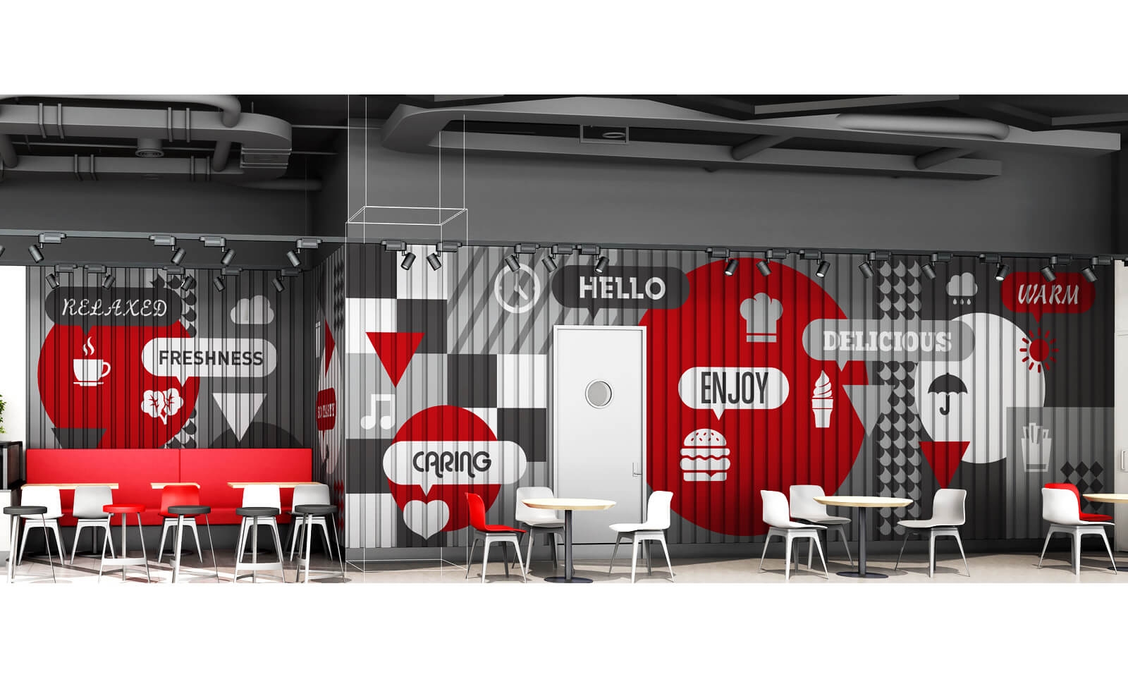 經常去肯德基，卻沒有發現墻上的小巧思|壁畫插畫設計